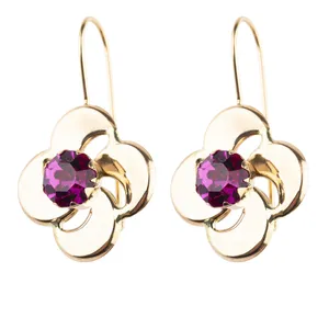 گوشواره طلا 18 عیار مدل گل چهارپر