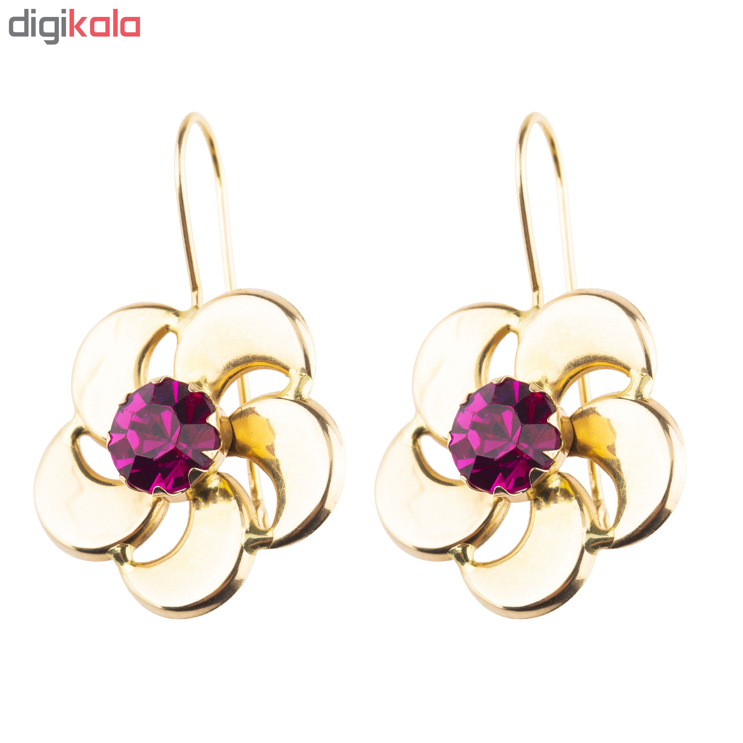 گوشواره طلا 18 عیار مدل گل پنج پر
