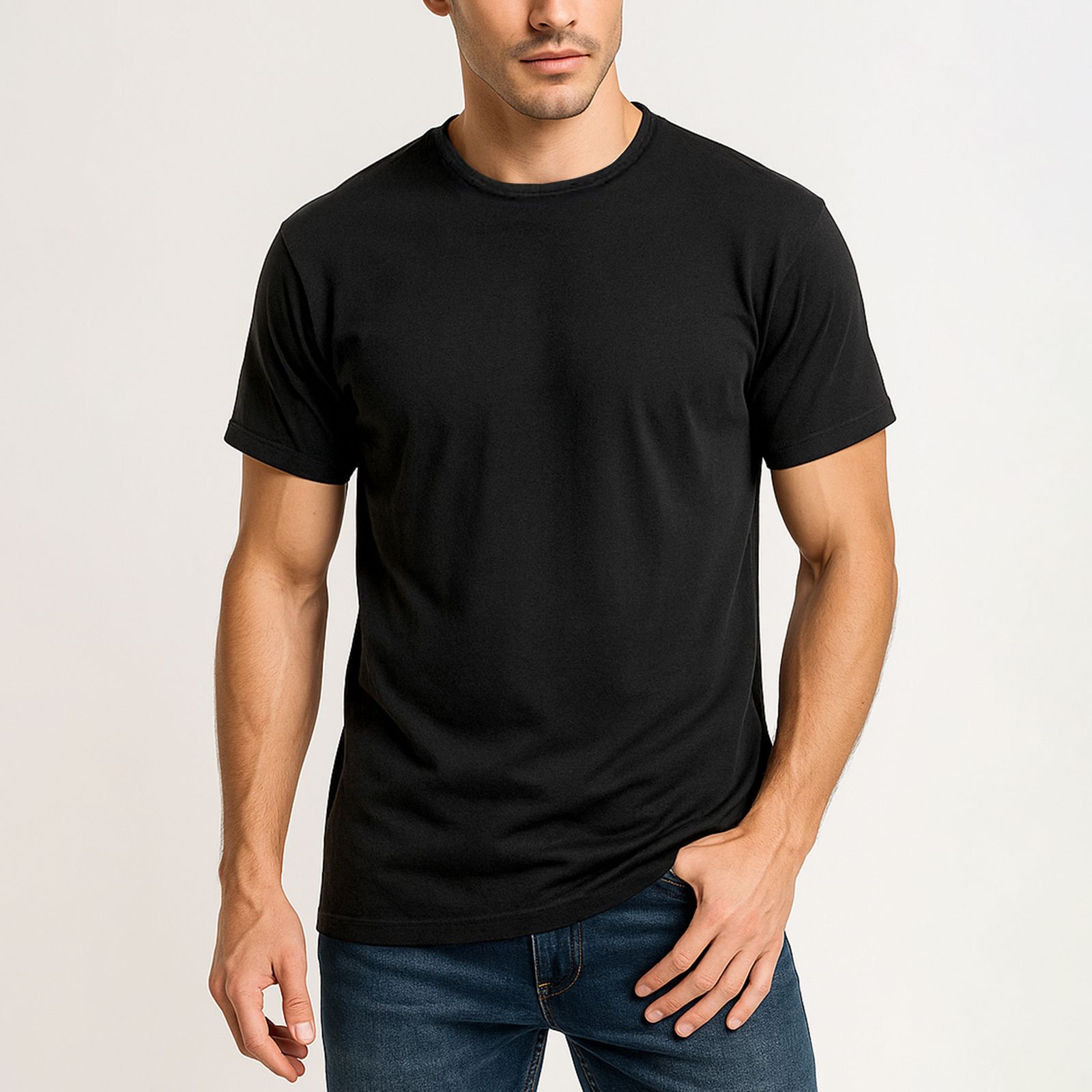 تی شرت آستین کوتاه مردانه کژین دوخت مدل T-BL کد 01 -  - 1