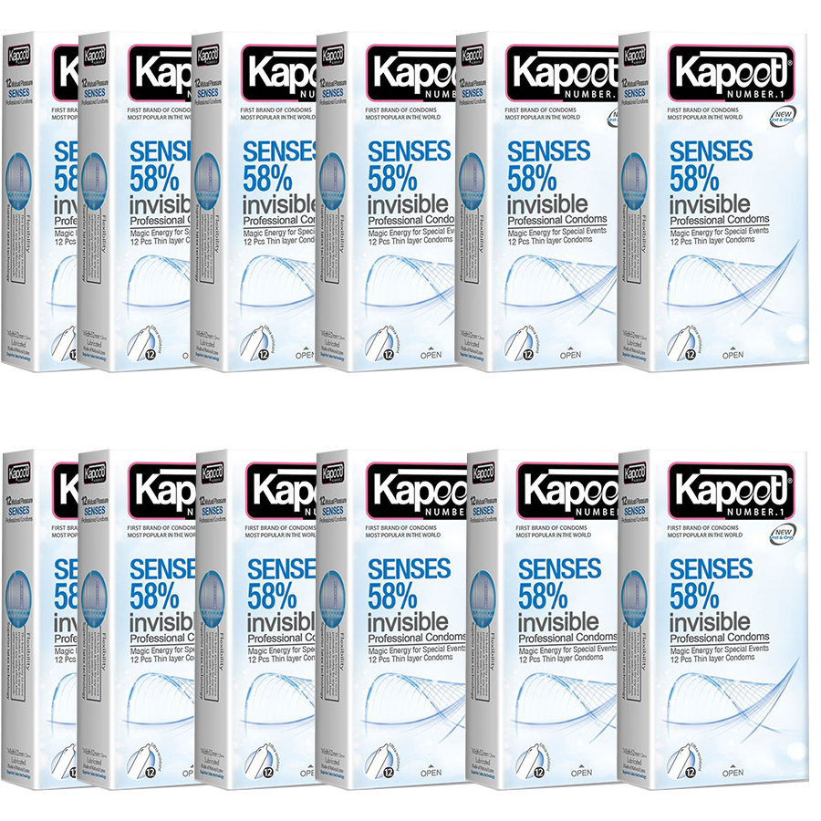 کاندوم کاپوت مدل SENSE 58% بسته 12 عددی