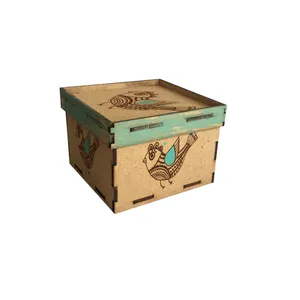 جعبه هدیه چوبی طرح پرنده  نفیس گالری کد NJ01