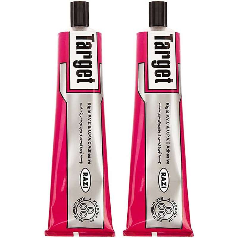 چسب پی . وی . سی سخت رازی مدل Target حجم 100 میلی لیتر بسته 2 عددی