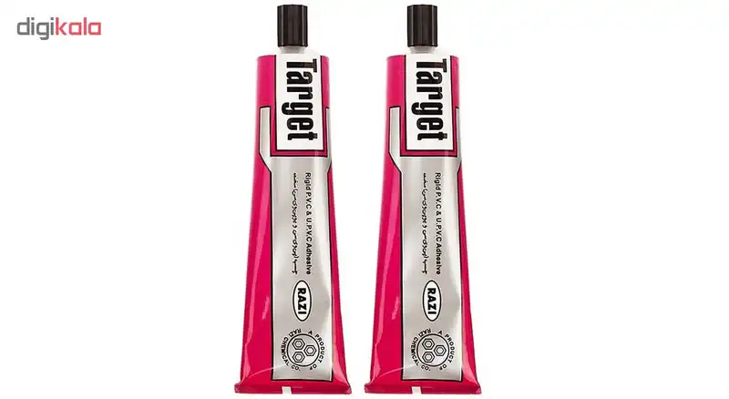 چسب پی . وی . سی سخت رازی مدل Target حجم 100 میلی لیتر بسته 2 عددی