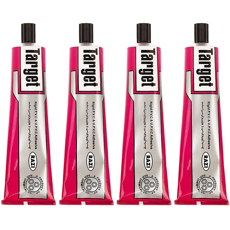 چسب پی . وی . سی سخت رازی مدل Target حجم 100 میلی لیتر بسته 4 عددی