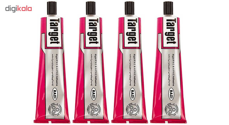 چسب پی . وی . سی سخت رازی مدل Target حجم 100 میلی لیتر بسته 4 عددی