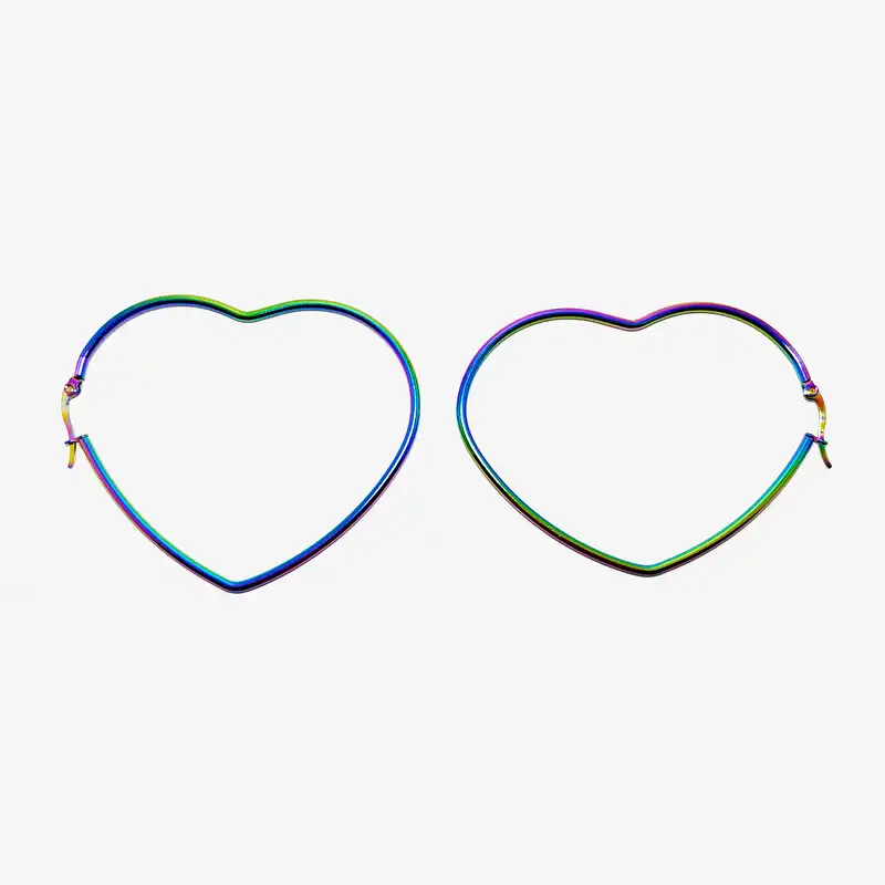 گوشواره زنانه مدل هولوگرامی قلبی 569