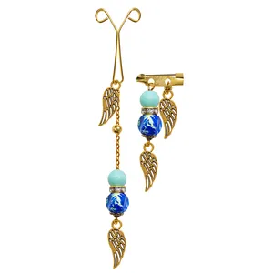 ست گیره روسری و سنجاق سینه زنانه مدل برگ