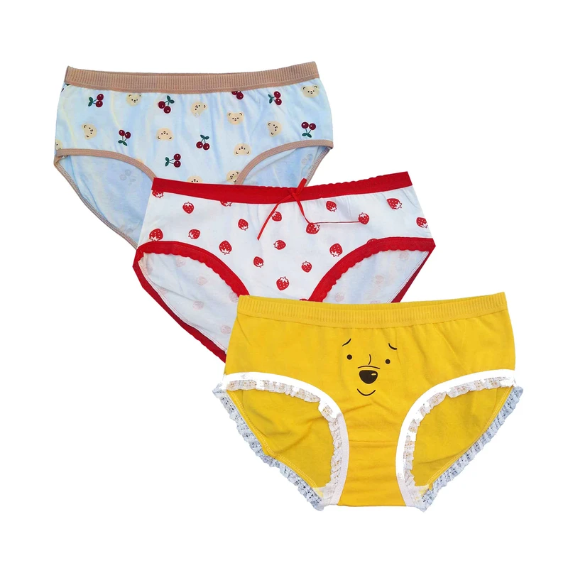 شورت زنانه مدل نخی ضد حساسیت طرح عروسکی مجموعه 3 عددی