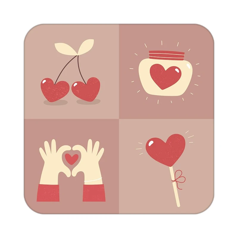 زیر لیوانی کاکتی طرح عاشقانه مدل mp40615