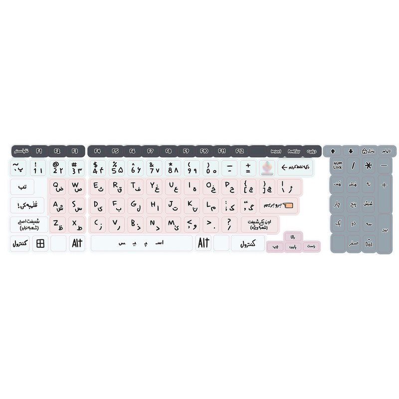 برچسب کیبورد حروف فارسی کد 047
