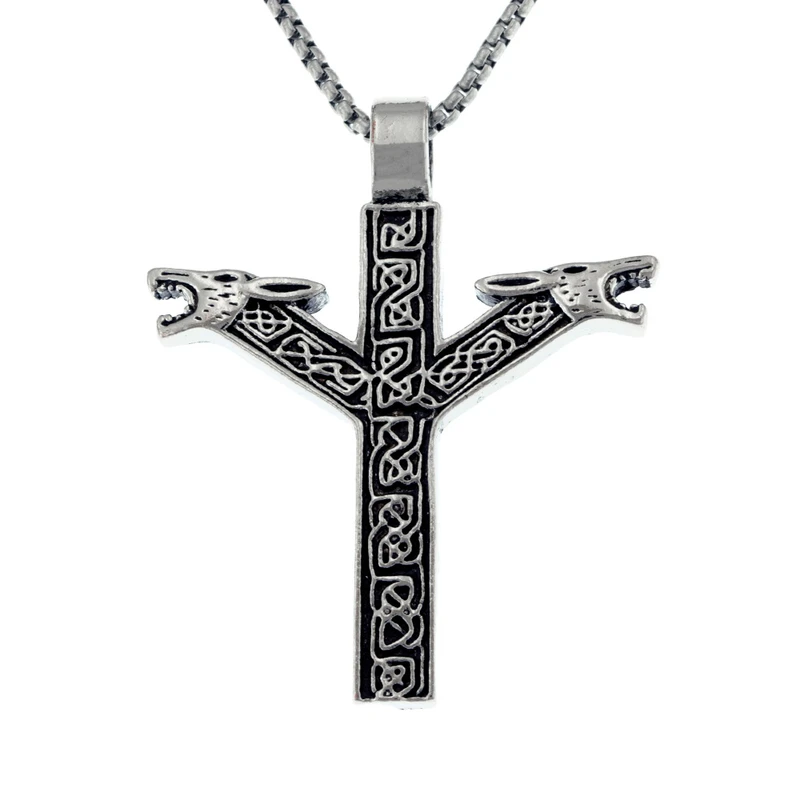 گردنبند مردانه برانت طرح دو اژدهای وایکینگ 