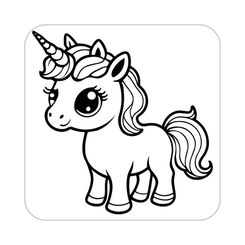 زیر لیوانی کاکتی طرح اسب تک شاخ و یونیکورن مدل mp30490