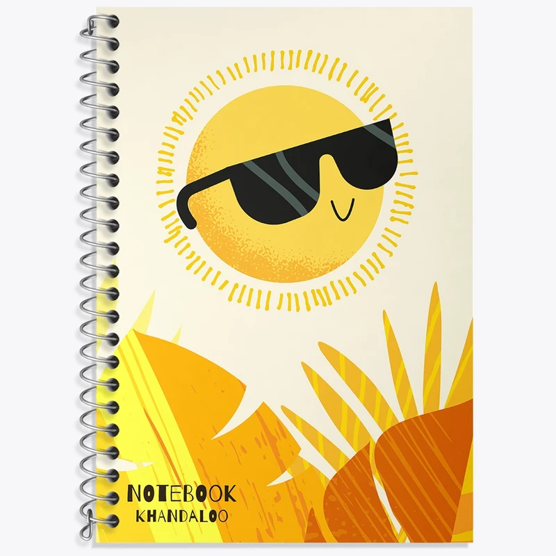 دفتر زبان 50 برگ خندالو مدل دو خط طرح خورشید کیوت کد N974