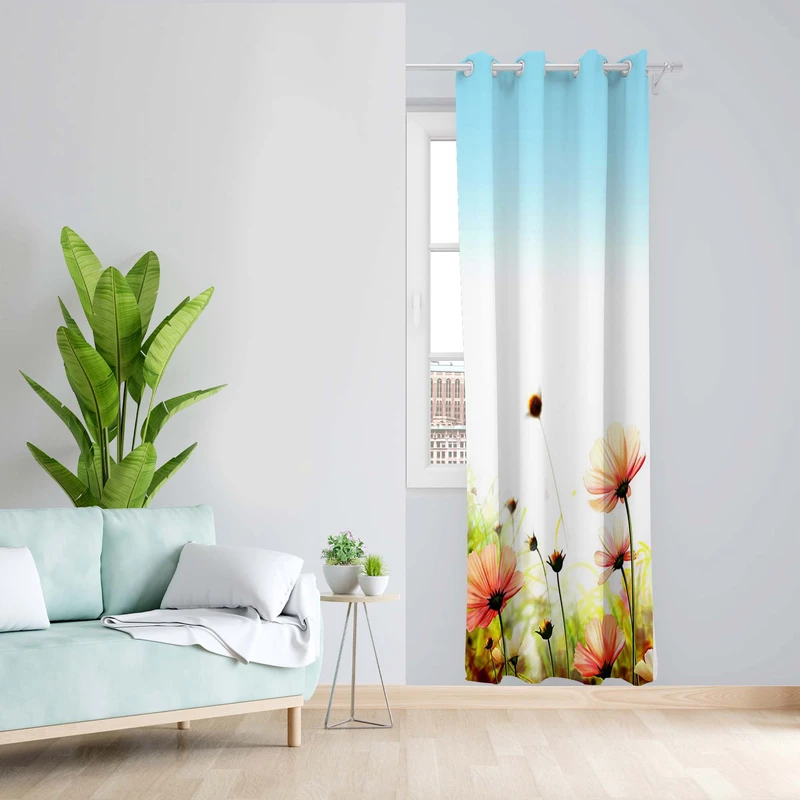 پرده طرح گل مدل مخمل پانچی کد 5230 z سایز 140x200 سانتی متر