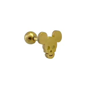 پیرسینگ گوش زنانه ژوپینگ مدل جمجمه اسکلت میکی موس کد P4086