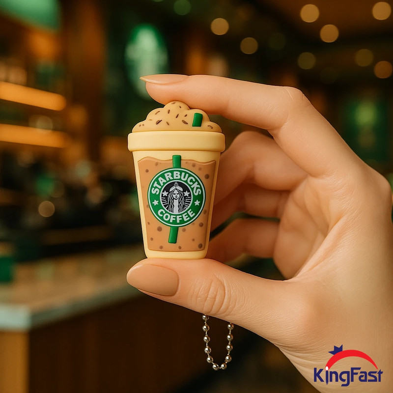 فلش مموری کینگ فست طرح فنجان قهوه مدل Starbucks Coffee Cup CF-11 ظرفیت 32 گیگابایت با رابط USB 3.0