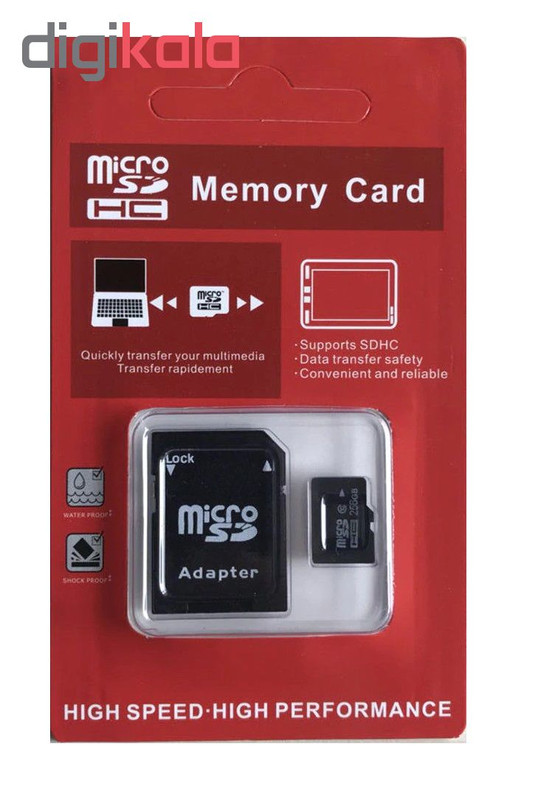 کارت حافظه microSDHC مدل DR8004 کلاس 10استاندارد HC ظرفیت 16 گیگابایت وکیوم قرمز به همراه آداپتور SD