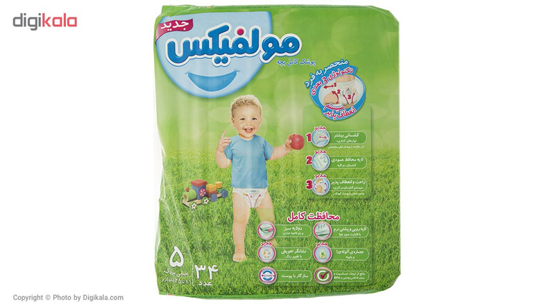 پوشک مولفیکس سایز 5 بسته 4+30 عددی سایز L