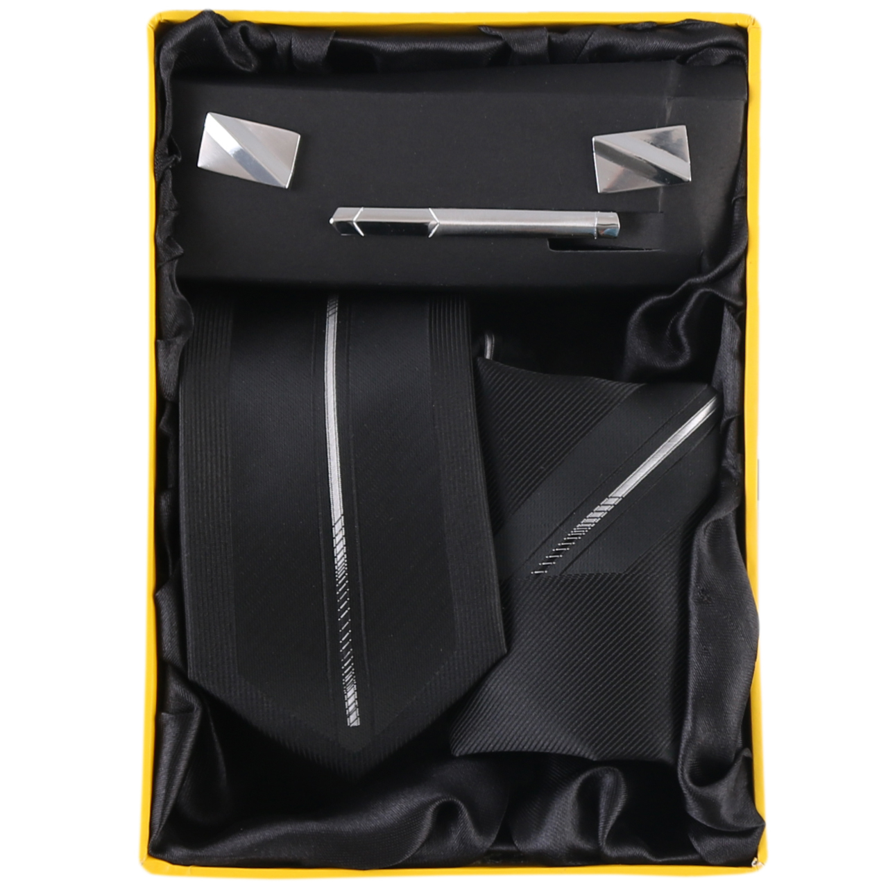 ست کراوات و دستمال جیب و دکمه سردست مردانه فرانکو فروزی مدل F-101812