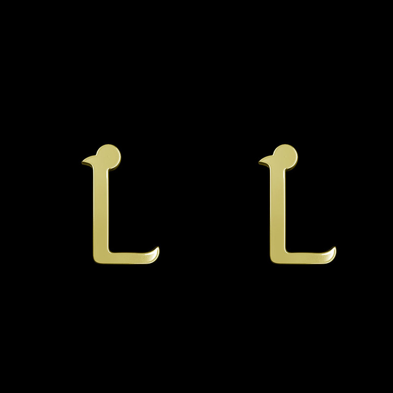 گوشواره طلا 18 عیار زنانه مدوپد مدل حرف L کد GA1-16924