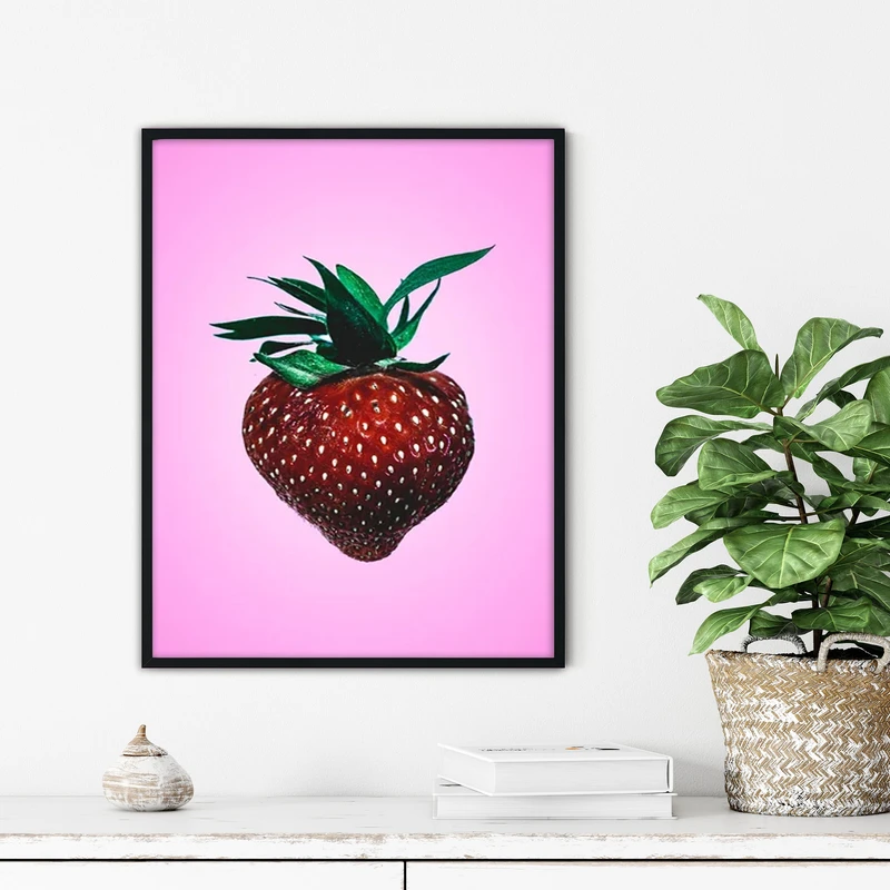 تابلو آتریسا طرح توت فرنگی مدرن مدل ATFF363 فریم مشکی