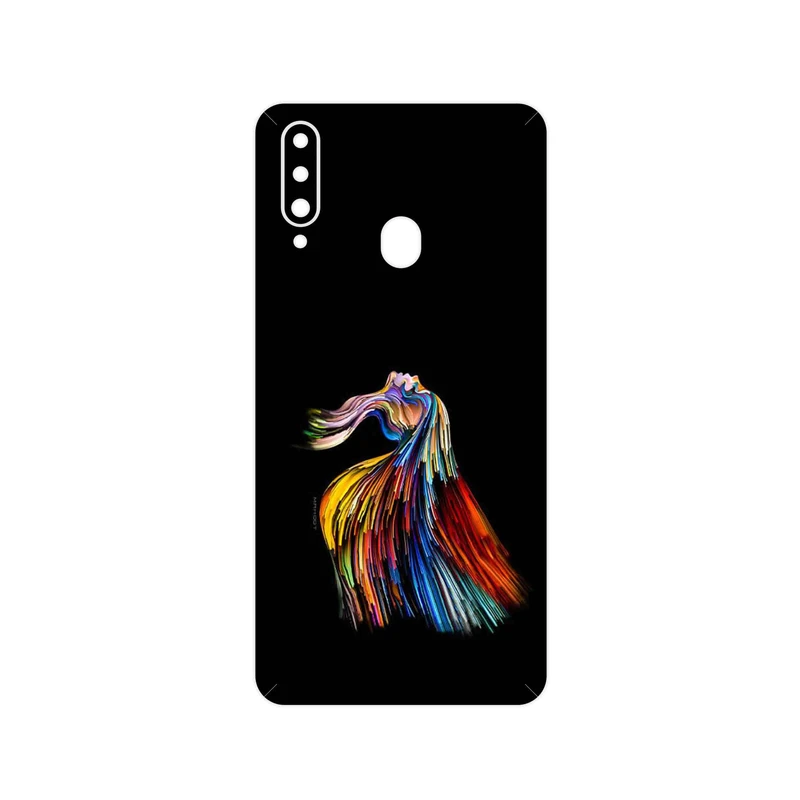 برچسب پوششی ماهوت مدل Rainbow Hair Digital Art مناسب برای گوشی موبایل سامسونگ Galaxy A20s