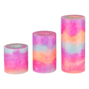 شمع بدون بو مدل مرمریت B-6 زمان اتمام 80 ساعت بسته 3 عددی