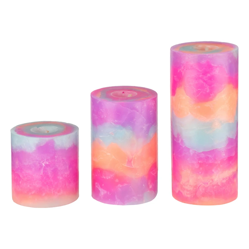 شمع بدون بو مدل مرمریت B-6 زمان اتمام 80 ساعت بسته 3 عددی