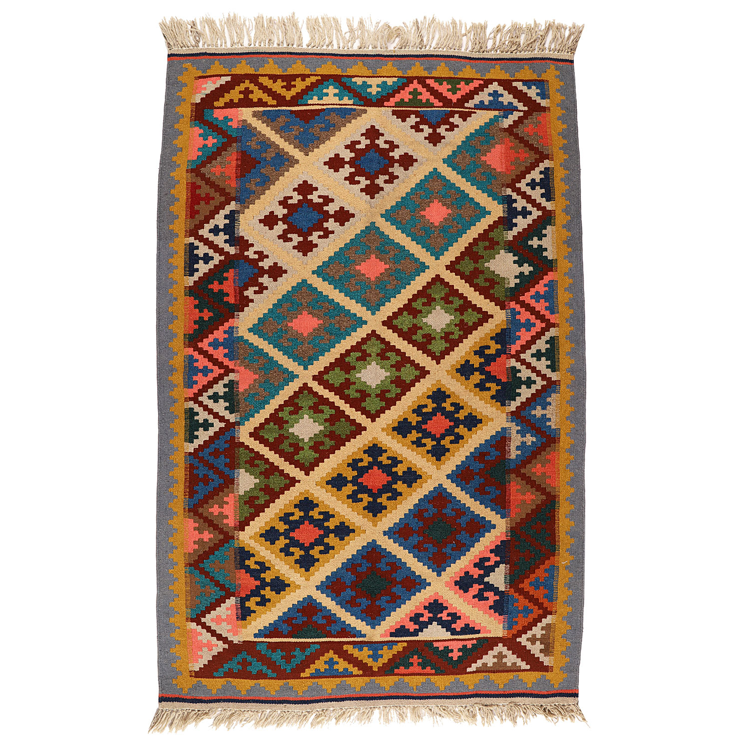 گلیم دستبافت دو متری مدل قشقایی کد 140258