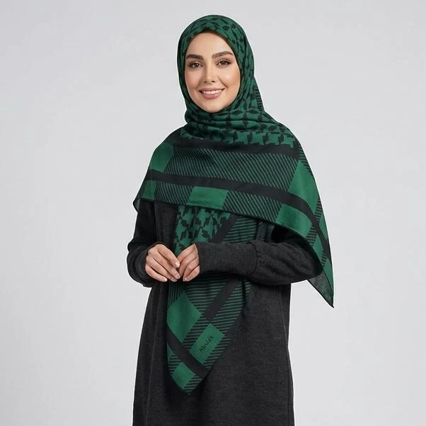 روسری زنانه مدل نخی زیبا مجلسی دست دوز کد 2723-a