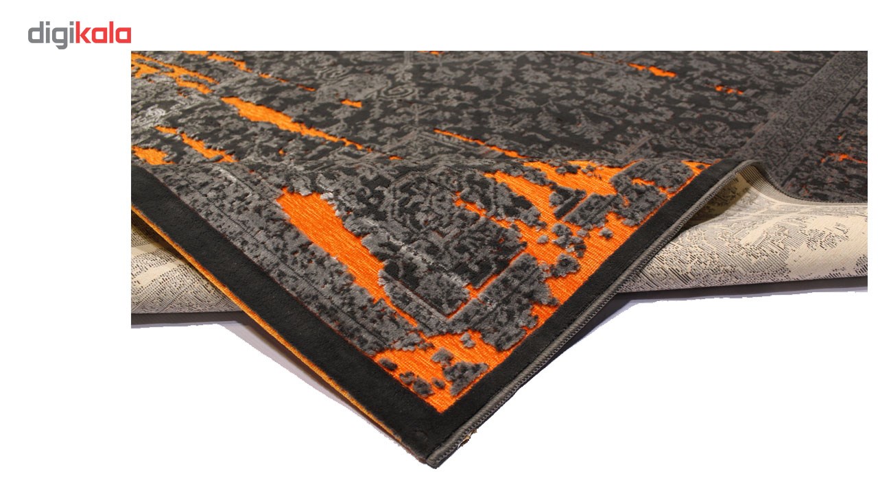 فرش ماشینی دیور کد 2013 زمینه نقره ای نارنجی
