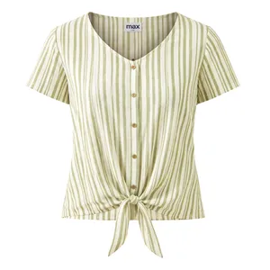 کراپ شومیز آستین کوتاه یقه هفت زنانه مکس مدل 46830