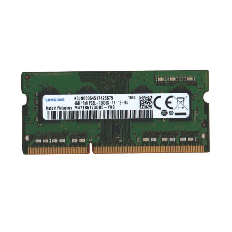 رم لپ تاپ DDR3L تک کاناله ۱۶۰۰ مگاهرتز CL11 سامسونگ مدل PC3L ظرفیت 4 گیگابایت رم لپ تاپ DDR3L تک کاناله ۱۶۰۰ مگاهرتز CL11 سامسونگ مدل PC3L ظرفیت 4 گیگابایت
