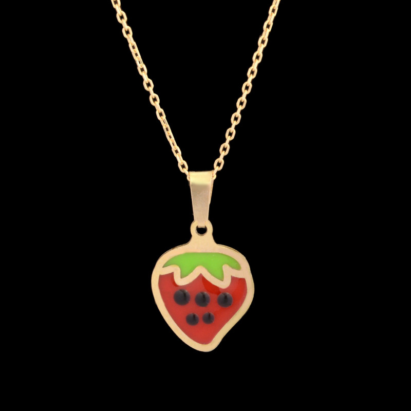 گردنبند طلا 18 عیار دخترانه طلای مستجابی مدل توت فرنگی کد 06 گردنبند طلا 18 عیار دخترانه طلای مستجابی مدل توت فرنگی کد 06