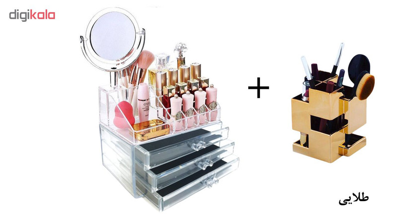 استند لوازم آرایشی مدل cosmetic به همراه جا برسی و آینه