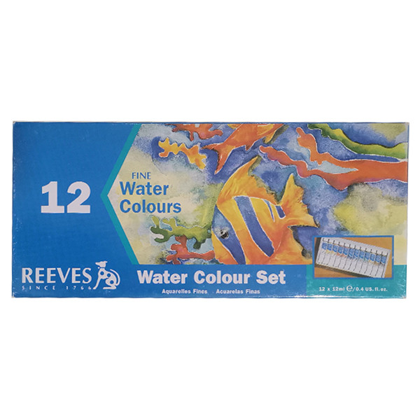 آبرنگ تیوپی 12 رنگ ریوز مدل RS-12