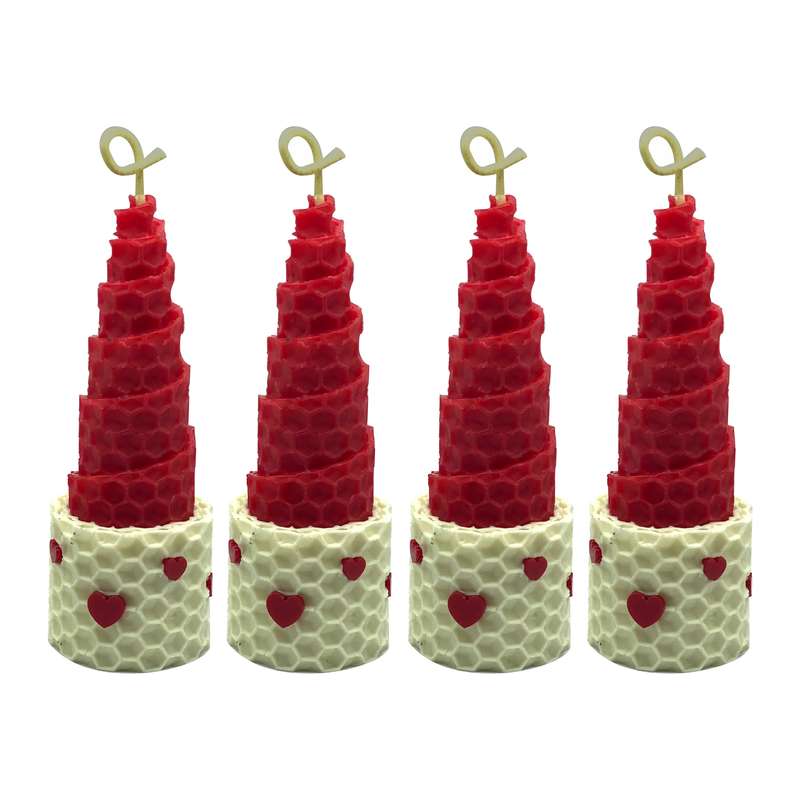 شمع بیزوکس کوچینو مدل مخروطی مجموعه 4 عددی