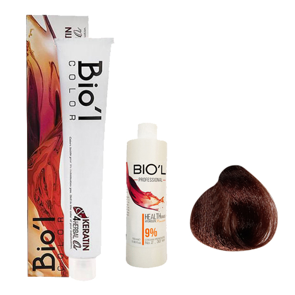 کیت رنگ مو بیول سری BURGUNDY RED شماره 7.65 حجم 100 میلی لیتر رنگ شرابی قرمز روشن