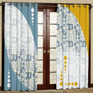 پرده بارمان دکور طرح گندم مدل مخمل پانچی کد 5351LR W سایز 140x280 سانتی متر