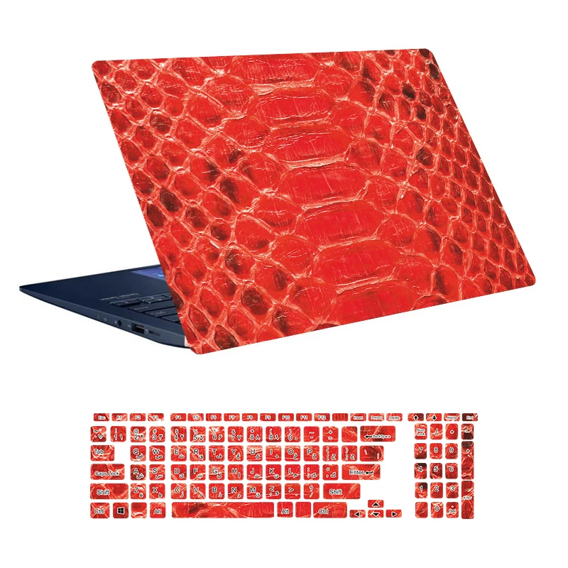 استیکر لپ تاپ توییجین و موییجین طرح Snake کد 05 مناسب برای لپ تاپ 15.6 اینچ به همراه برچسب حروف فارسی کیبورد 