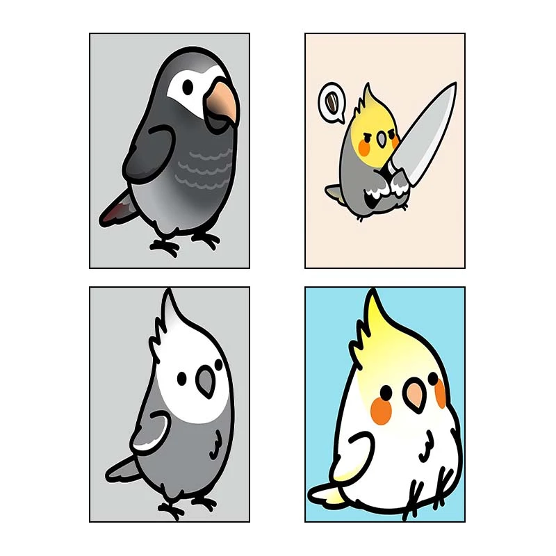 تابلو شاسي کارنيکا طرح طوطی کد 44151 مجموعه 4 عددی