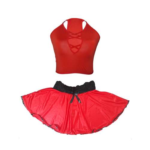 لباس خواب زنانه شیک فام مدل Co رنگ قرمز