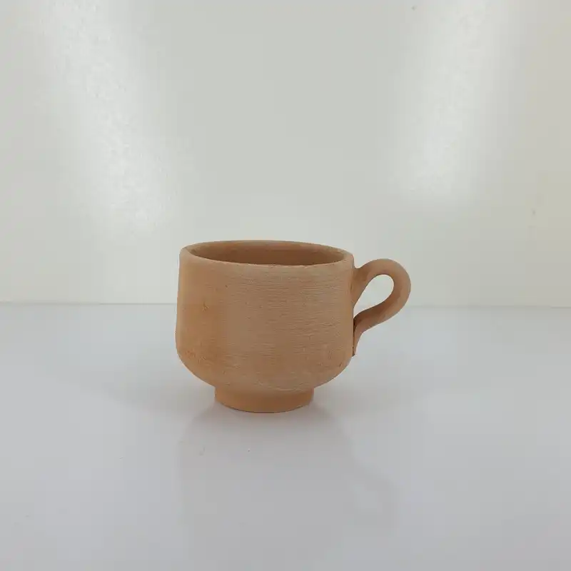 فنجان سفالی خام مدل قهوه خوری