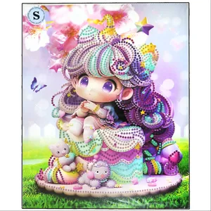 بازی آموزشی سمید مدل ساخت تابلو نقاشی الماسی طرح عروسکی کد 105