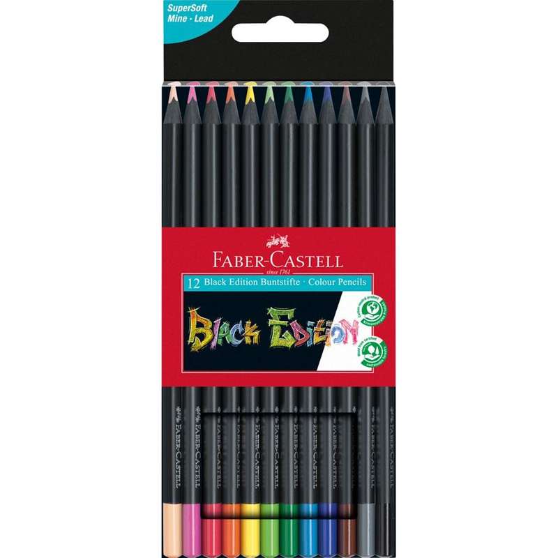 مداد رنگی 12 رنگ فابر کاستل مدل Black Edition