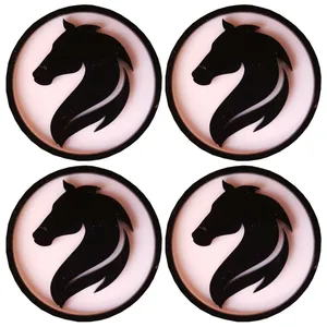 درپوش رینگ خودرو مدل HORSE W-BLK PLUS مناسب برای سمند بسته 4 عددی