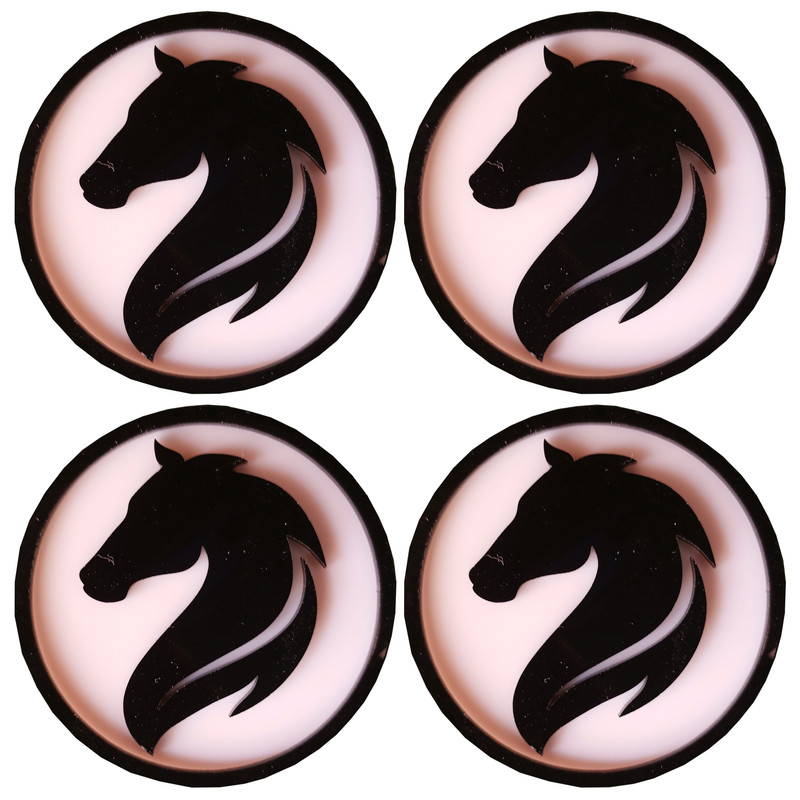 درپوش رینگ خودرو مدل HORSE W-BLK PLUS مناسب برای سمند بسته 4 عددی