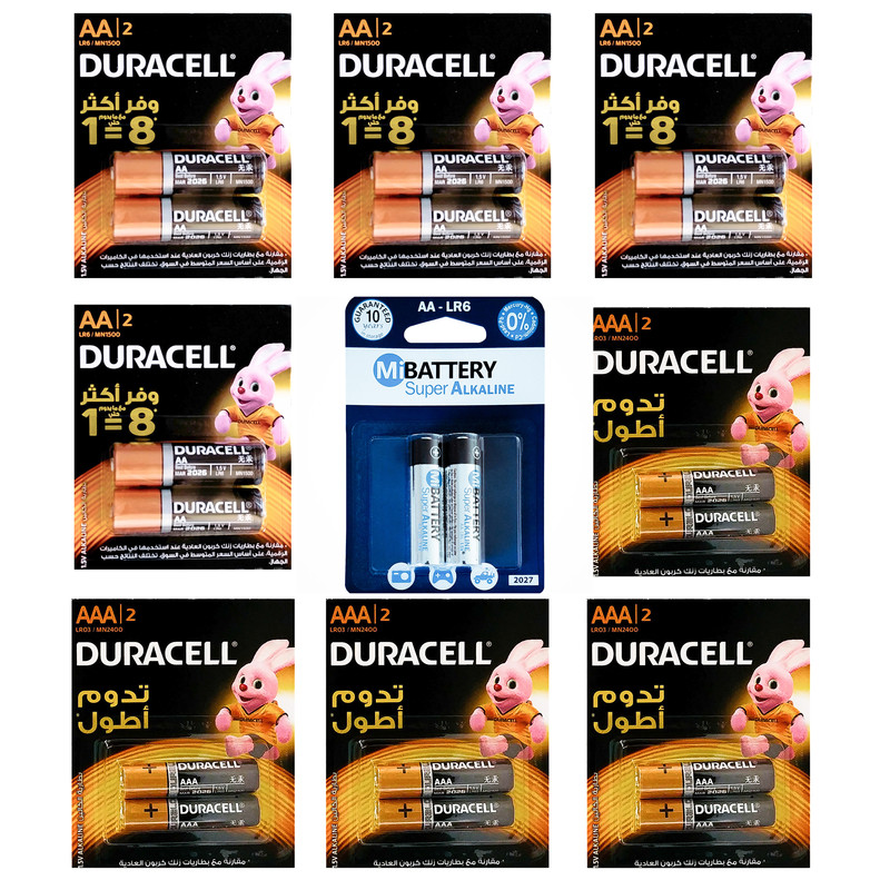 باتری قلمی و نیم قلمی دوراسل مدل Duralock بسته 16 عددی به همراه باتری قلمی می مدل LR6