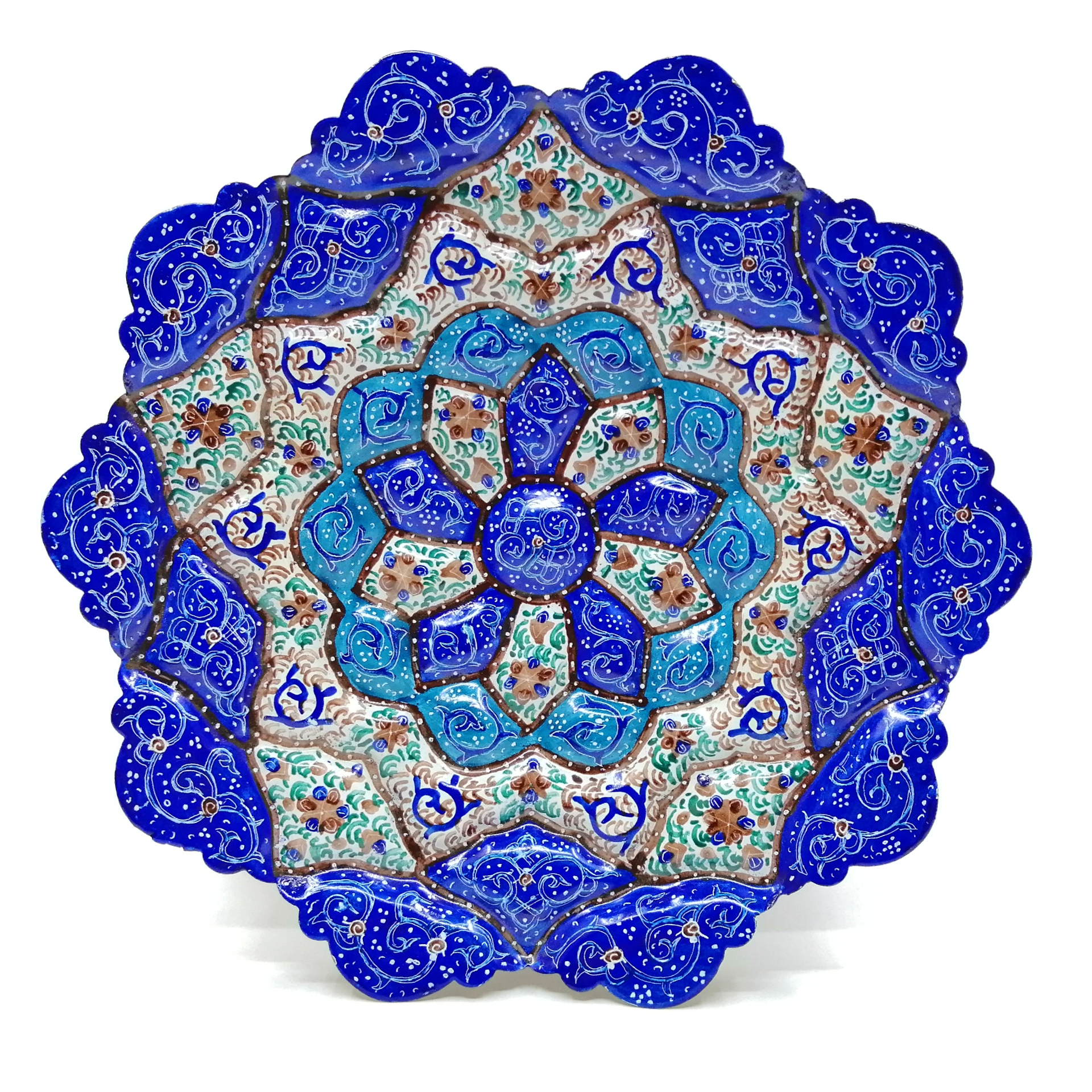 بشقاب میناکاری ابوالقاسمی مدل پاسارگاد کد 0016