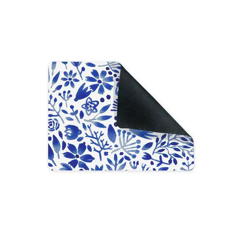 ماوس پد ترمه طراحان ایده مدل گل و برگ آبی کد cfp1084